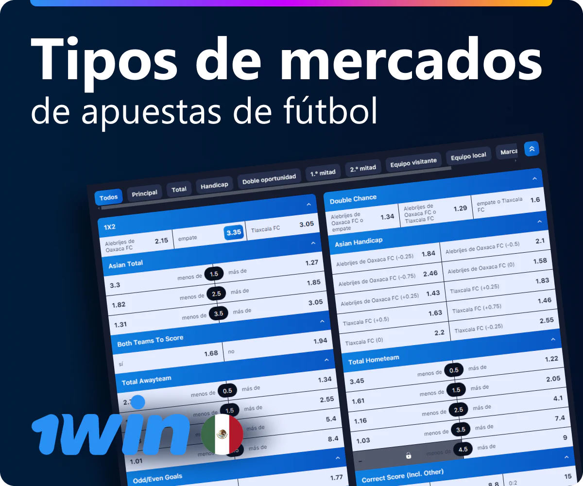 Opciones de apuesta en 1win México
